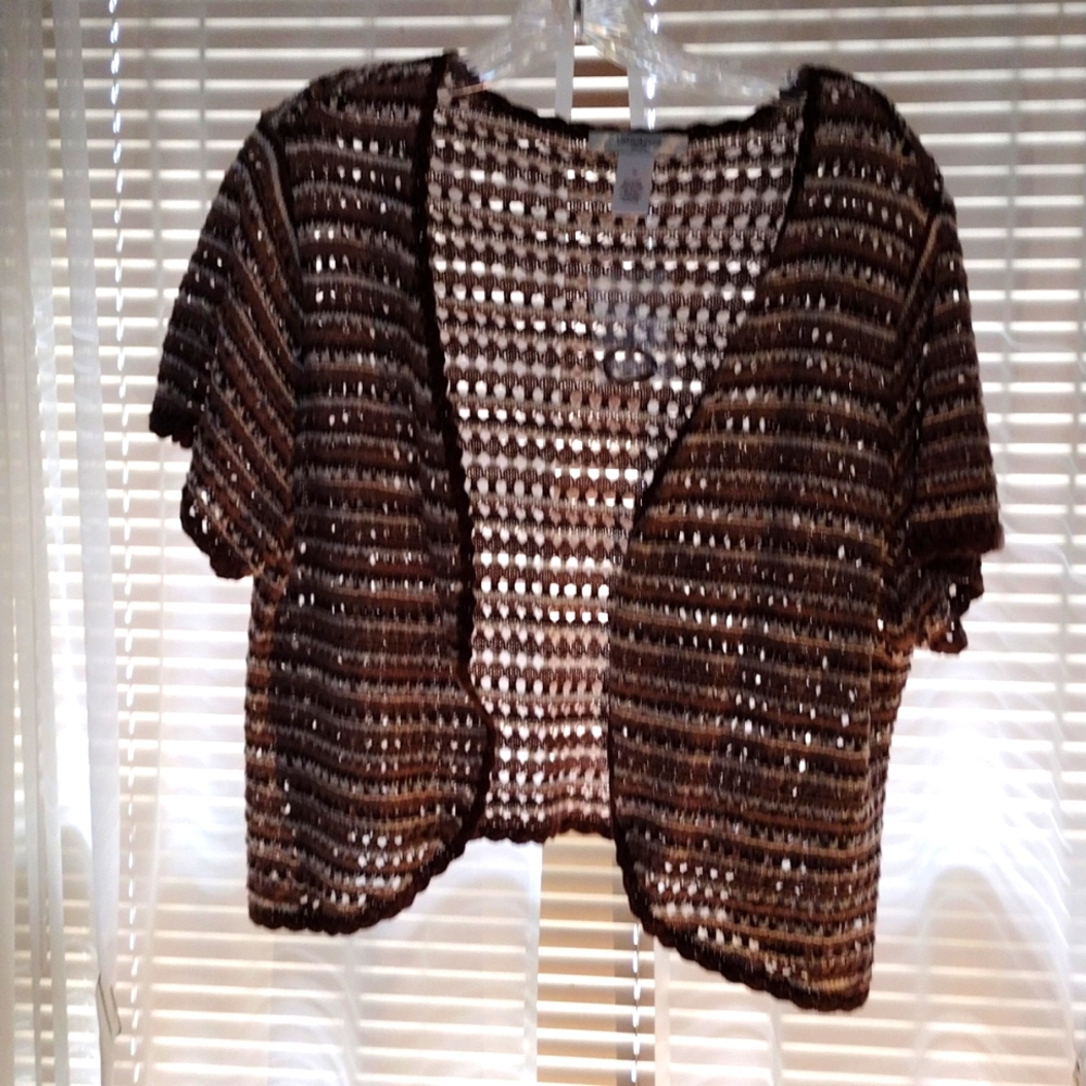 Liz Claiborne shrug. Size XL. Taupe, brown and white. Never worn.